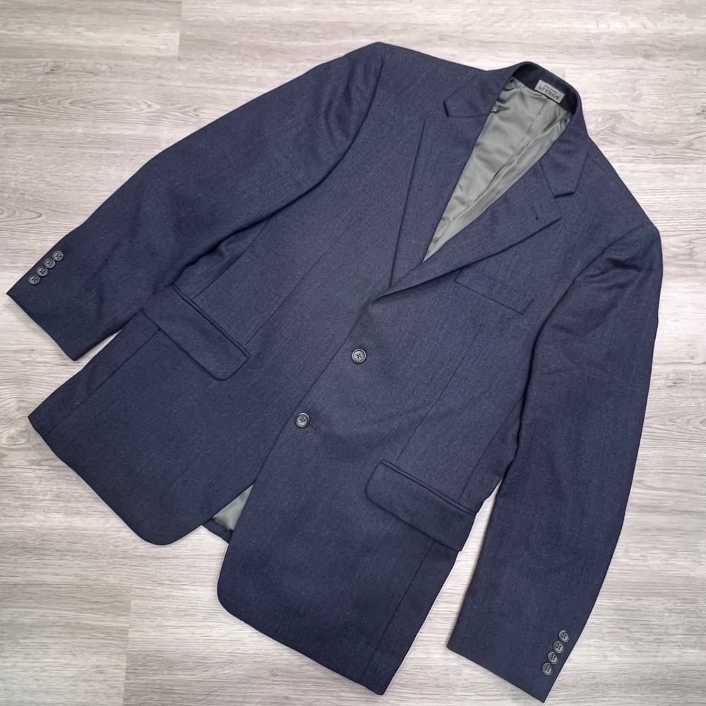Jos A Bank Signature Collection Blazer Mens 42R Navy Blue 100% Wool Tailored Fit